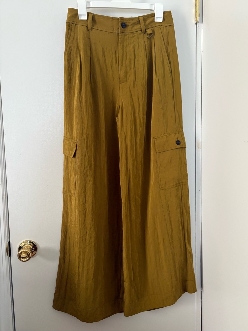 Madewell Mustard Wide-Leg Cargo Trousers